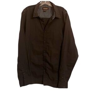 Vintage 90s No Boundaries Piping Striped Trim collared ButtonDown 2x